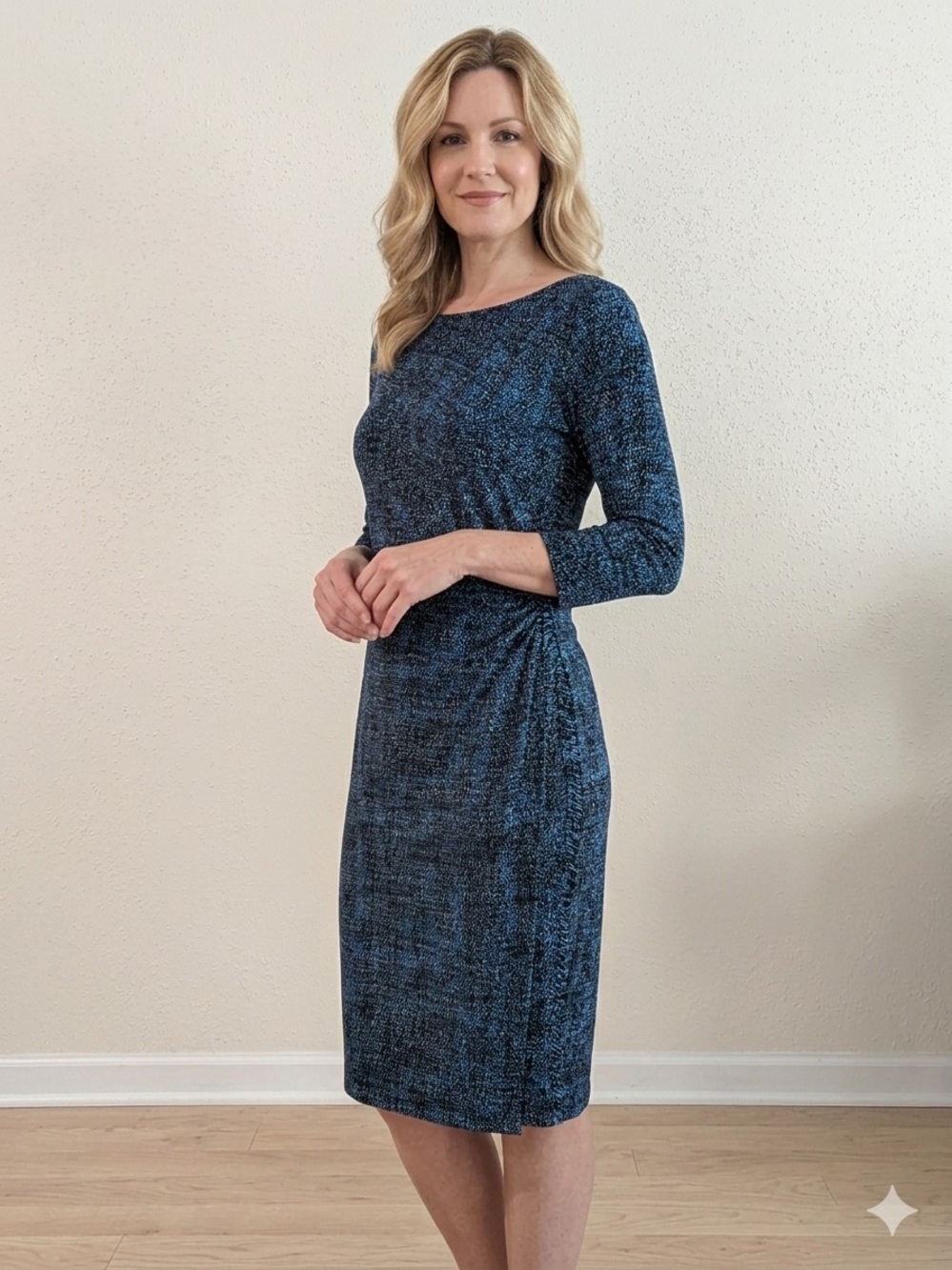Talbots Blue Textured Sheath Dress